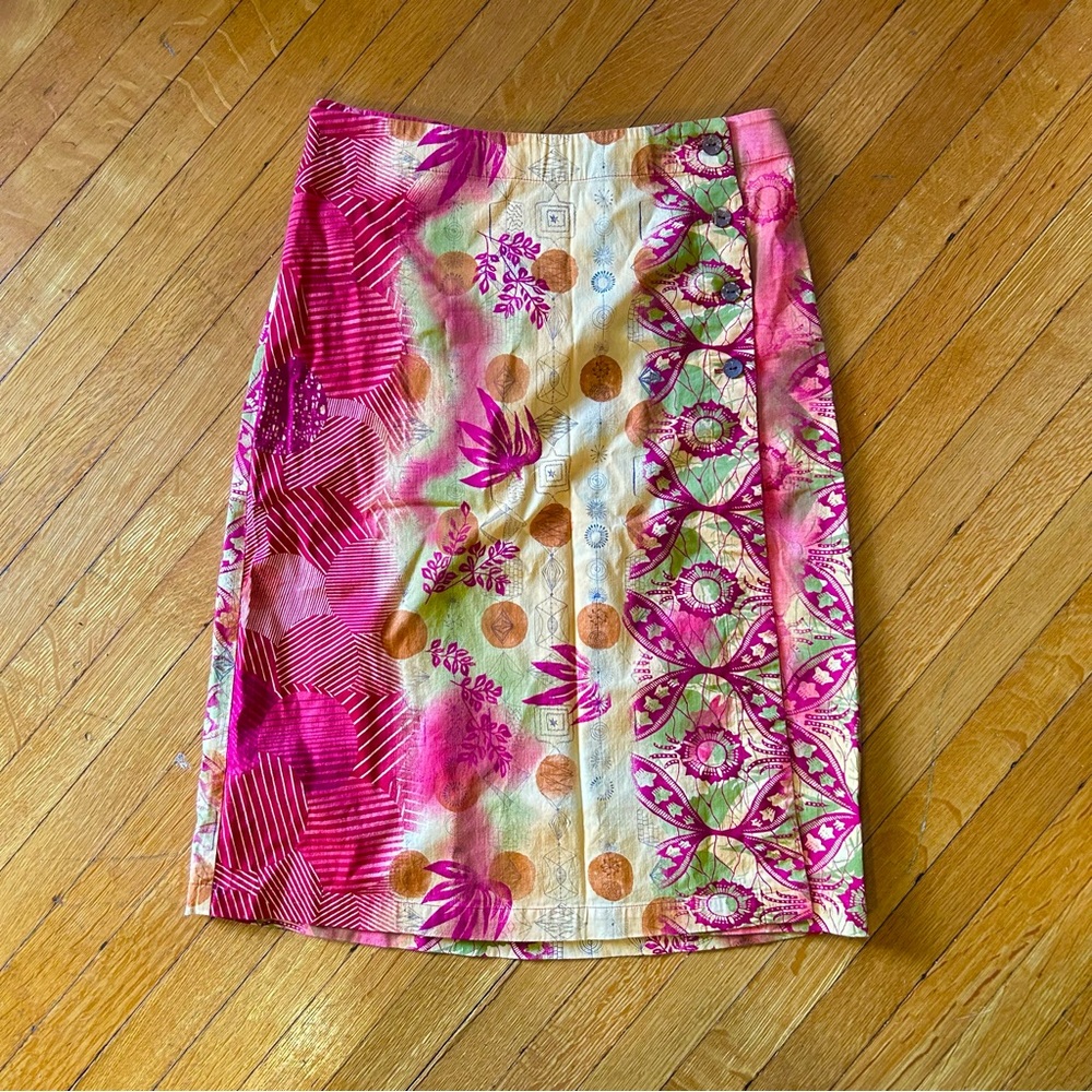 Floral Pink Skirt with abstract print!